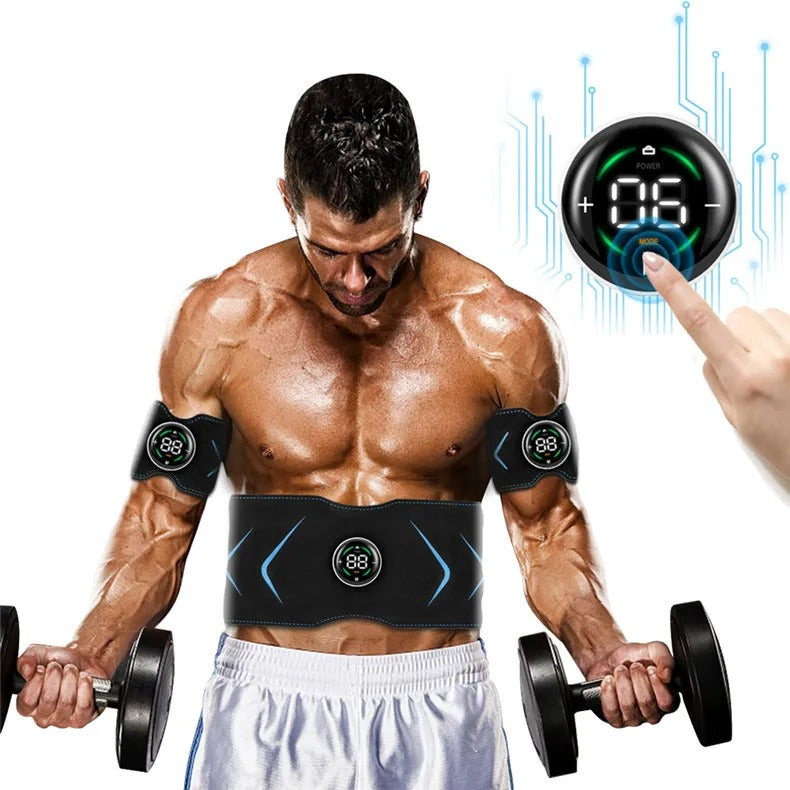 ElectroFlex EMS Muscle Stimulator Waist & Arm Belt-Heated ABS Trainer for Men & Women