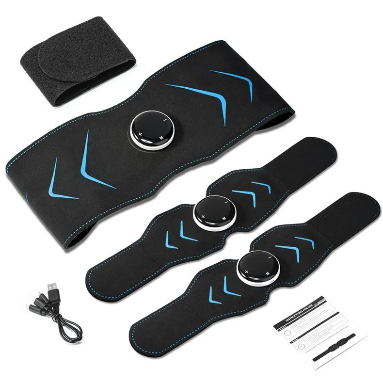 ElectroFlex EMS Muscle Stimulator Waist & Arm Belt-Heated ABS Trainer for Men & Women