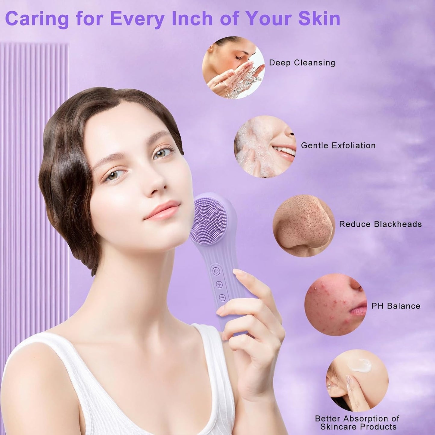 Deep Bio-Cleanse Waterproof Electric Facial Brush