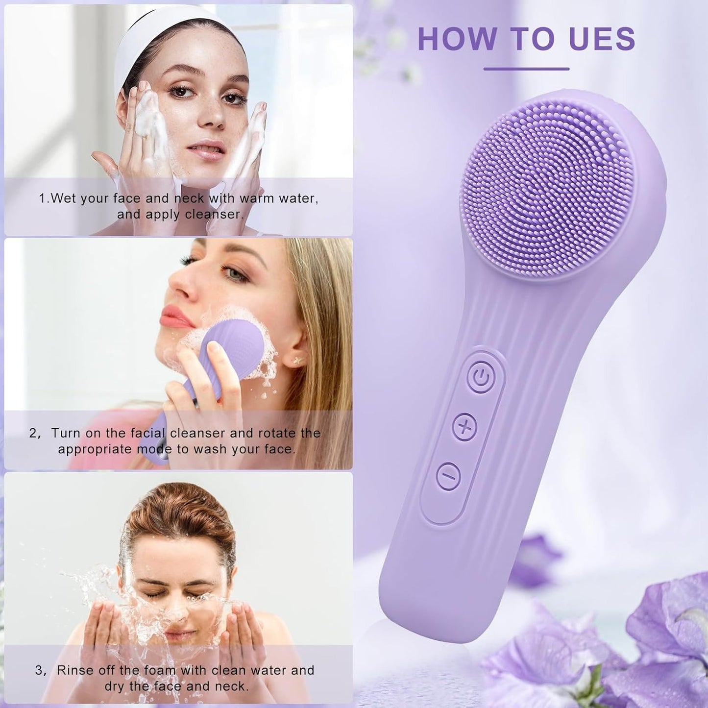 Deep Bio-Cleanse Waterproof Electric Facial Brush
