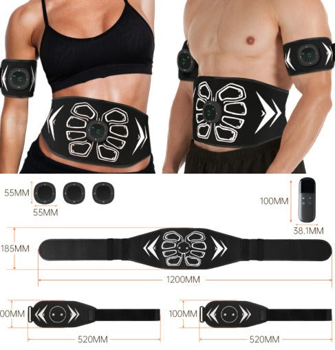 ElectroFlex EMS Muscle Stimulator Waist & Arm Belt-Heated ABS Trainer for Men & Women