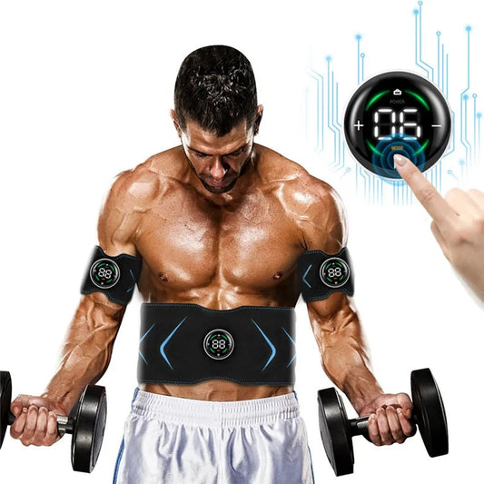 ElectroFlex EMS Muscle Stimulator Waist & Arm Belt-Heated ABS Trainer for Men & Women