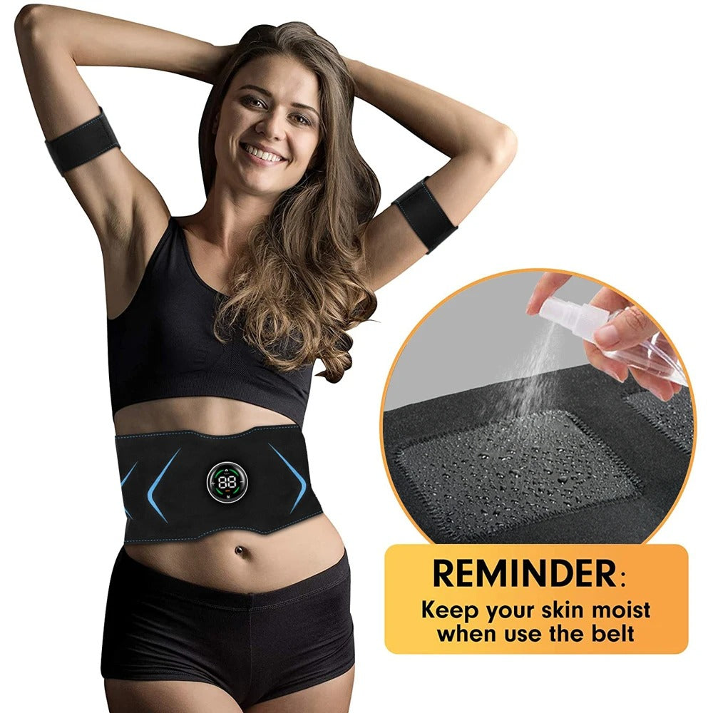 ElectroFlex EMS Muscle Stimulator Waist & Arm Belt-Heated ABS Trainer for Men & Women